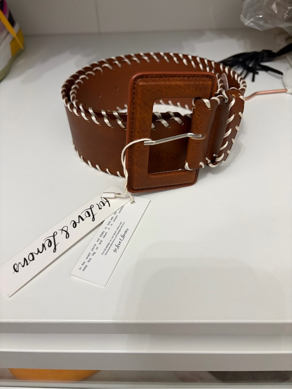 NWT For Love & Lemons Wide Leather Belt